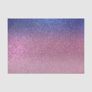 Girly Blue Pink Sparkly Glitter Ombre Gradient Tissue Paper