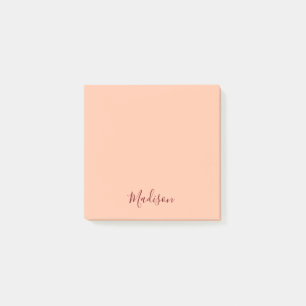 Girly Blush Pink Burgundy Script Personalised  Post-it Notes