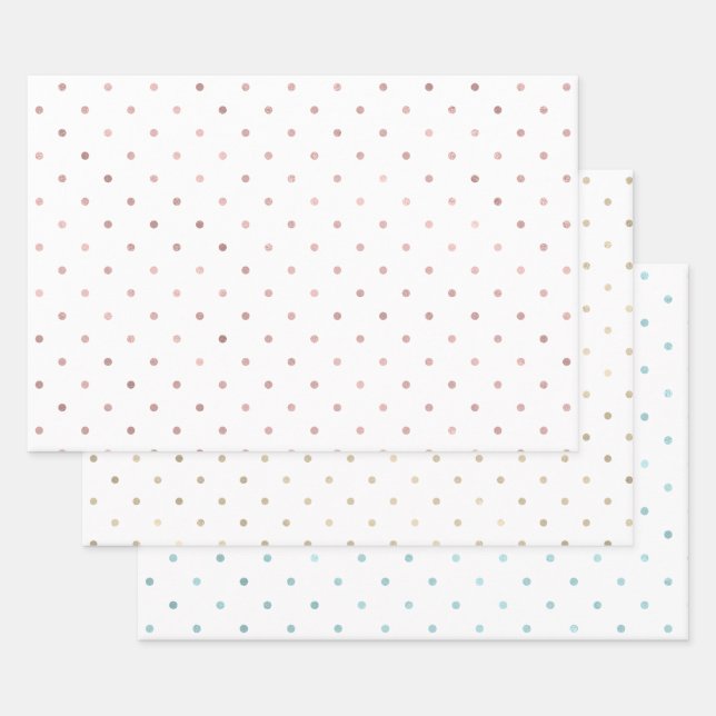 Girly Blush Pink Dots Wrapping Paper Sheet (Set)