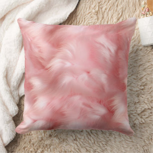 Girly Blush Pink Faux Fur Wrapping Paper Cushion