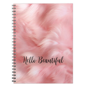 Girly Blush Pink Faux Fur Wrapping Paper Notebook