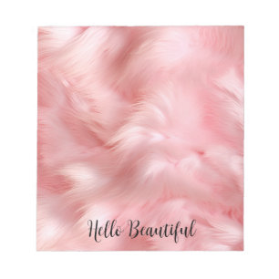Girly Blush Pink Faux Fur Wrapping Paper Notepad