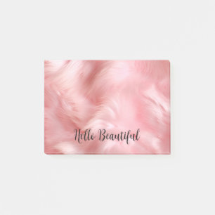 Girly Blush Pink Faux Fur Wrapping Paper Post-it Notes