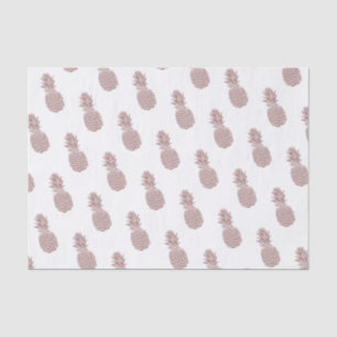 Girly Blush Pink Glitter Pineapple Pattern Tissue Paper