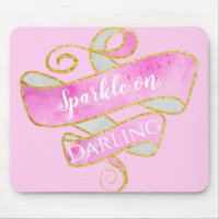 Girly Blush Pink Gold Glitter Sparkle On, Darling