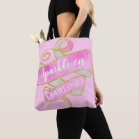 Girly Blush Pink Gold Glitter Sparkle On, Darling