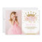 Girly Blush Pink Gold Princess Crown Birthday