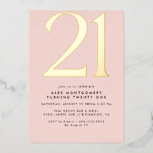 Girly Blush Pink & Gold   Women's 21st Birthday