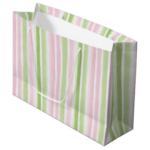 Girly Blush Pink Green Abstract Birthday Large Gift Bag