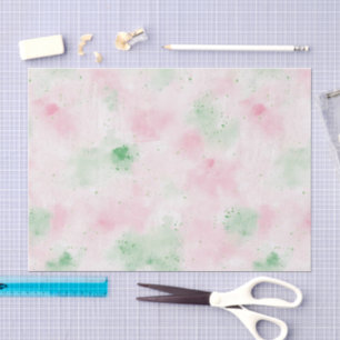 Girly Blush Pink Green Abstract Birthday Tissue Paper