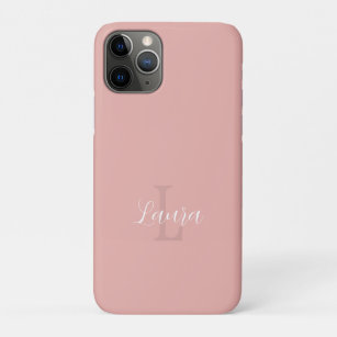 Girly blush pink monogram name script personalised Case-Mate iPhone case