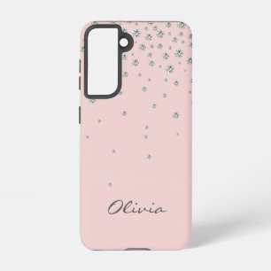 Girly Blush Pink Personalizable Name   Samsung Galaxy Case
