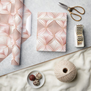 Girly Blush Pink Rose Gold Abstract  Wrapping Paper