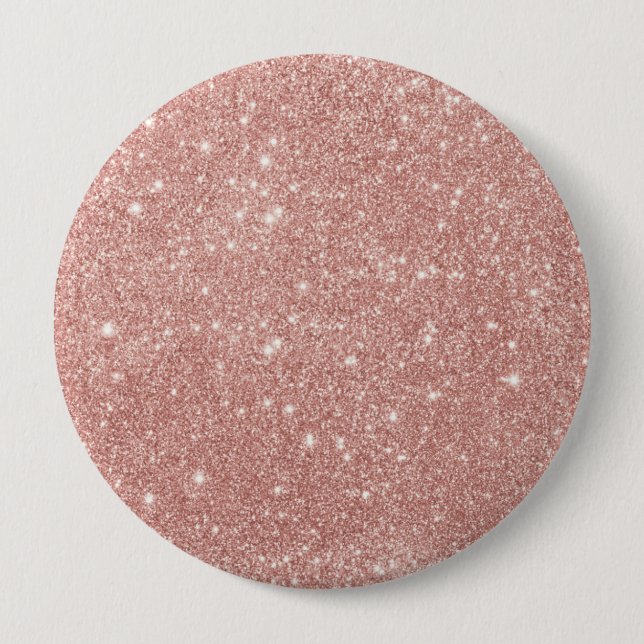 Girly Blush Pink Rose Gold Glitter 10 Cm Round Badge (Front)