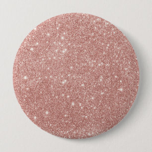 Girly Blush Pink Rose Gold Glitter 10 Cm Round Badge