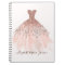 Girly Blush Pink Rose Gold Sparkle Gown Script