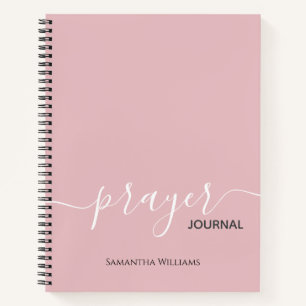 Girly Blush Pink Script Prayer Journal Diary
