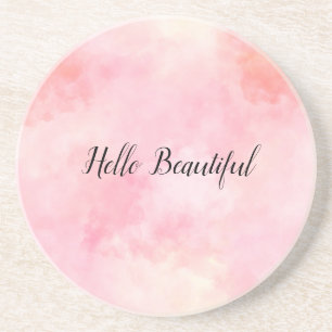 Girly Blush Pink Tie Dye Coaster