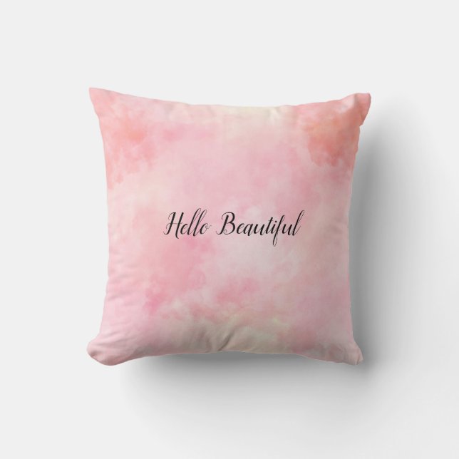 Girly Blush Pink Tie Dye Cushion (Front)