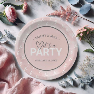 Girly Blush Pink Valentine's Day Table Plates