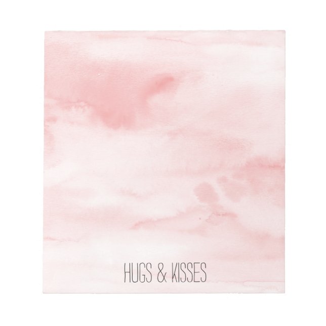 Girly Blush Pink Watercolor Notepad (Front)