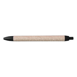 Girly Blush Rose Gold Blue Ombre Glitter Sparkles Black Ink Pen