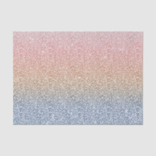 Girly Blush Rose Gold Blue Ombre Glitter Sparkles Tissue Paper