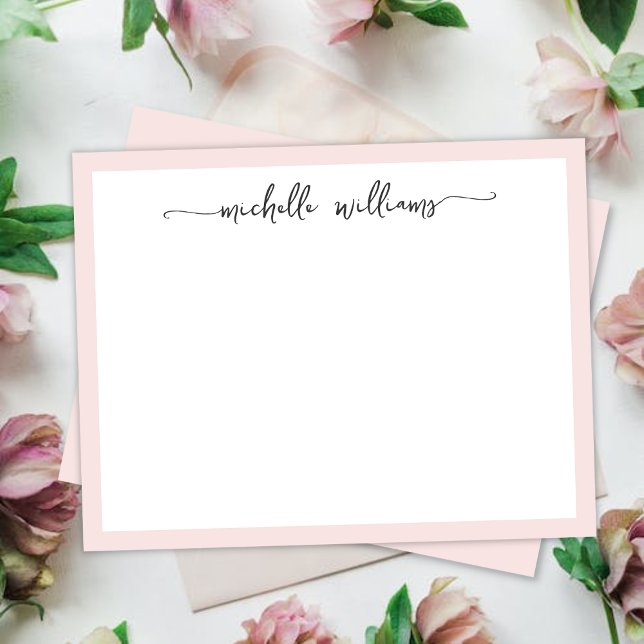 Girly Blush Stylish Calligraphy Script Signature Card (Creator Uploaded)