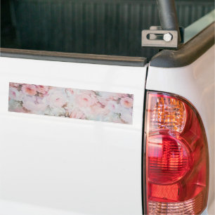 Girly blush tones pink boho country floral bumper sticker