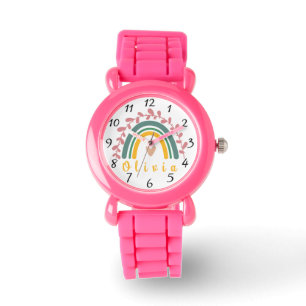 Girly Boho Rainbow with Personalised Name Watch
