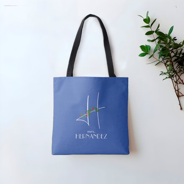 Girly boho watercolor initial H  Tote Bag (Creator Uploaded)