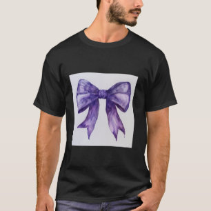 Girly Bow in Watercolor coquette Aesthetic purple T-Shirt