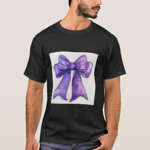 Girly Bow in Watercolor coquette Aesthetic purple T-Shirt