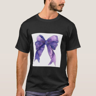 Girly Bow in Watercolor coquette Aesthetic purple T-Shirt
