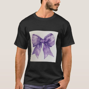 Girly Bow in Watercolor coquette Aesthetic purple T-Shirt