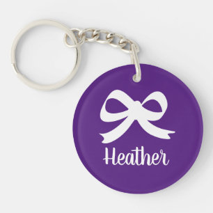 Girly bow knot keychain gift with custom name