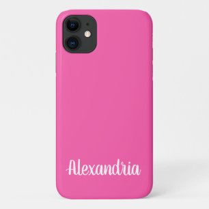 Girly BUBBLE GUM PINK Solid Colour iPhone 11 Case