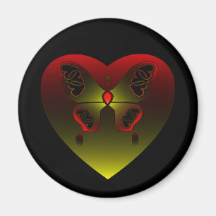 Girly Butterfly Love Heart Magnet