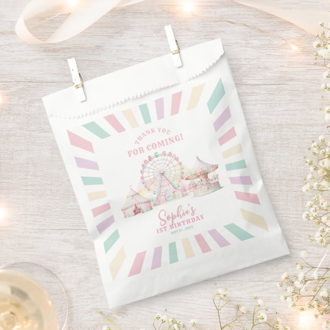 Girly Carnival Circus Kids Birthday Thank You Favour Bag (Clipped)