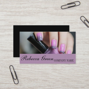 girly chic elegant manicure nails nail salon business card