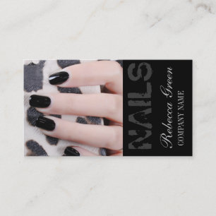 girly chic elegant manicure nails nail salon business card
