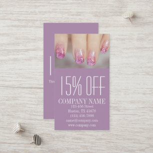 girly chic elegant manicure nails nail salon discount card