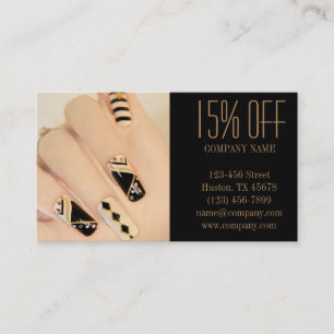 girly chic elegant manicure nails nail salon discount card