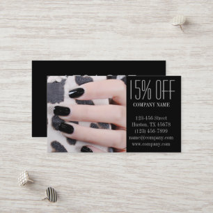 girly chic elegant manicure nails nail salon discount card