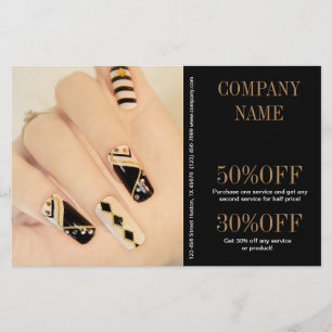 girly chic elegant manicure nails nail salon flyer