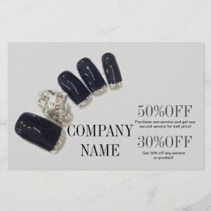 girly chic elegant manicure nails nail salon flyer