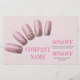 girly chic elegant manicure nails nail salon flyer