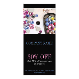 girly chic elegant manicure nails nail salon rack card