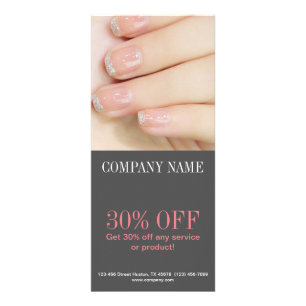 girly chic elegant manicure nails nail salon rack card