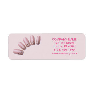 girly chic elegant manicure nails nail salon return address label